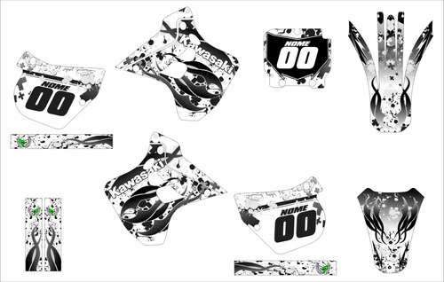 Kit Adesivos Moto Cross Trilha Kawasaki Kx 250 1990 1991