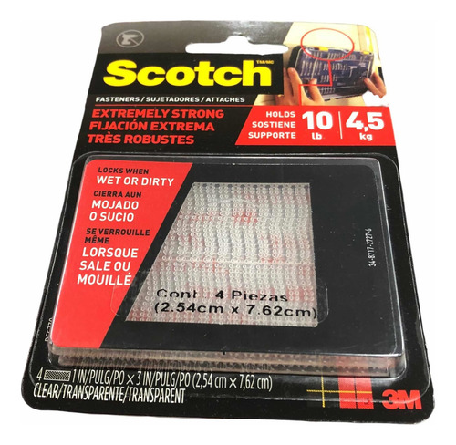 2x Set Sujetadores Transparentes 3m Scotch Fijación Extrema