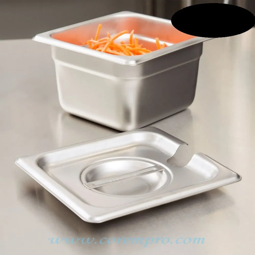 Imagen 7 de 9 de Pack 6 Deposito Gastronomico Acero 17 Cm X 10 Cm Con Tapa