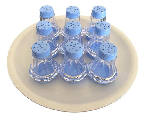 Saleros Transparentes (12piezas) Ideal Para Fiestas Y Evento Azul Acero
