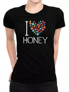 Idakoos Polo Mujer I Love Honey Colorful Hearts