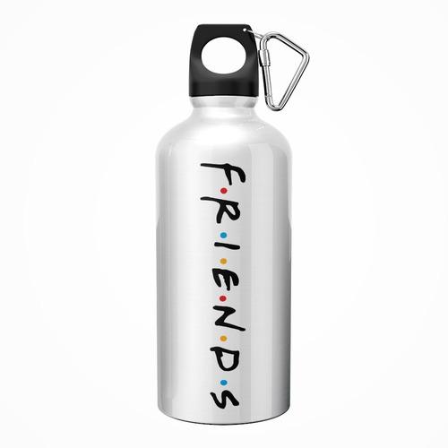 Garrafa Squeeze Friends Logo Personalizada Nome 600ml Branco