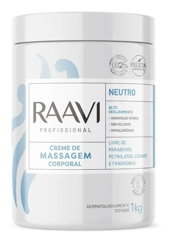 Creme De Massagem Corporal Neutro Raavi 1kg