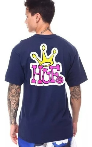 Polera Huf Worldwide Azul Marino Crown / Corona De Algodón