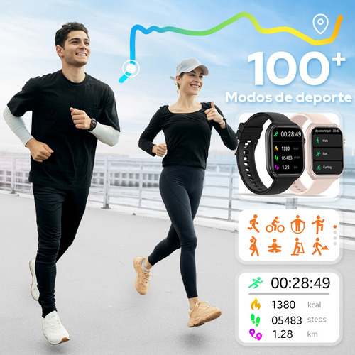 Reloj Inteligente Hombre Mujer,1.83 Hd Smartwatch Con Llamadas Y Monitor De Sueño