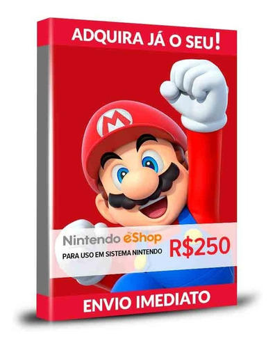Imagem 1 de 1 de Cartão Nintendo Switch Eshop Card Brasil R$ 250 Reais