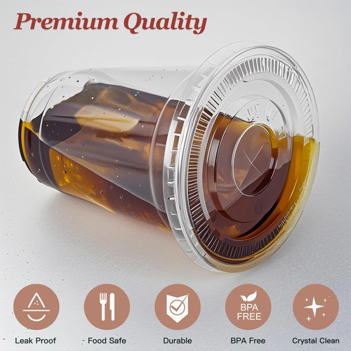 Juegos De Vasos Desechables De Plástico Transparente 16 Oz