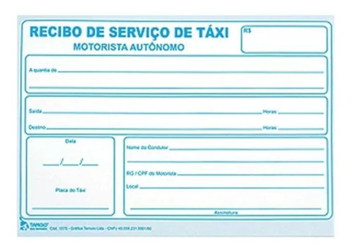 Aplicación Kit 10 Taxi Receipt Block Ticket para conductores