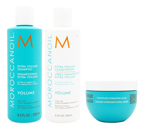 Moroccanoil Kit Shampoo+acondicionador Volumen +mascara X250