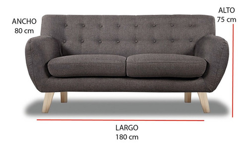 Love Seat Brulier Lino Gris 1pz Sofa Sillon Mueble Sala