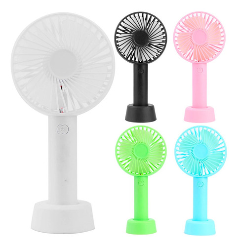 Mini Ventilador De Mão Portátil Maquiagem Extensão Recarrega Cor Rosa