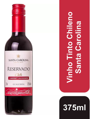 Vinho Fino Tinto Chileno Reservado Cabernet Sauvignon 375ml Santa Carolina