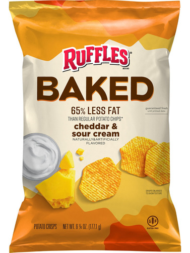 Ruffles Baked Cheddar & Sour Cream Gluten Free 177.1 Gr