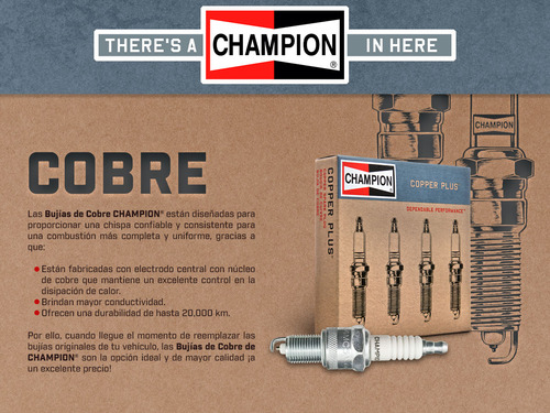 Set 3 Bujías Cobre Champion Fortwo 3 Cil 1.0l 2008_2018