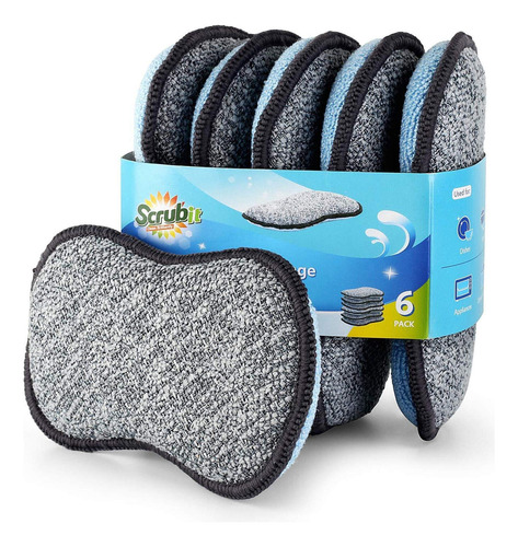 Esponjas Multiusos De Microfibra Antiarañazos Para Cocina
