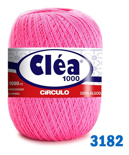 Linha Cléa 1000m Círculo Crochê Cor 3182 - Pitaya