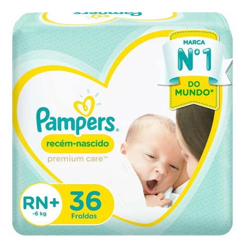 Pampers Recien Nacido Rn+, Premium Care  36 Unid.