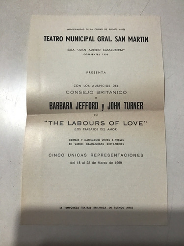  Barbara Jefford John Turner Labours Of Love Argentina 1969 
