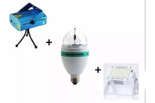 Kit Dj Proyector Laser + Estroboscópica + Ampolleta