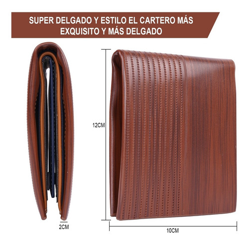 Imagen 4 de 8 de Cartera Hombre Billetera Elegante Lujo Dinero