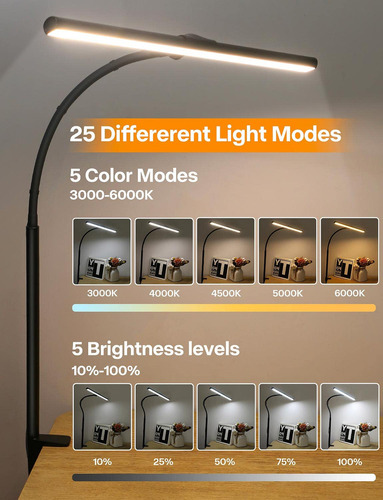 ACNCTOP Desk lamp black 1" - Lámpara de mesa y escritorio