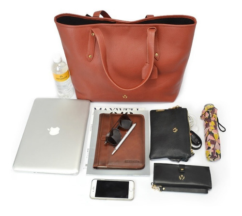 Imagen 2 de 7 de Bolsa Tote De Piel Para Mujer Casual Nadja Yamamoto