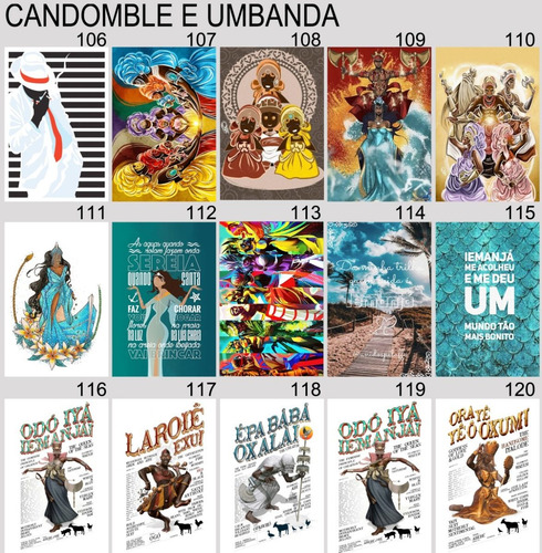 Imagem 10 de 10 de Kit 10 Placas Decorativas Umbanda Candomblé Orixás