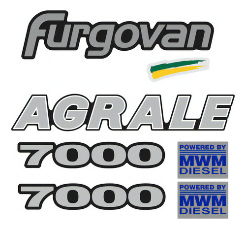 Adesivo Agrale Furgovan 7000 Emblema Kit Resinado Fgv7000 Cor PADRÃO