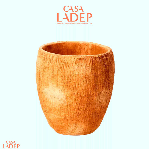 Cachapot Em Cimento Bege 28cm Bege