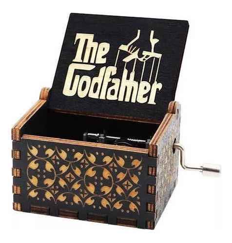 Caja Musical Madera El Padrino The Godfather Manivela Negra 