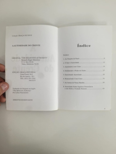 A Autoridade Do Crente Livro Kenneth E. Hagin, De Kenneth E (Usado)