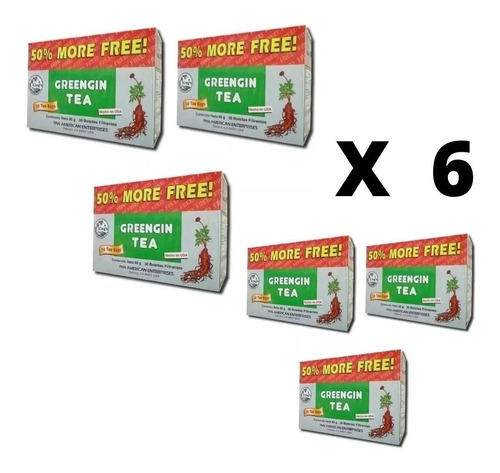 Laxante Greengin Tea Pack 6 Cajas