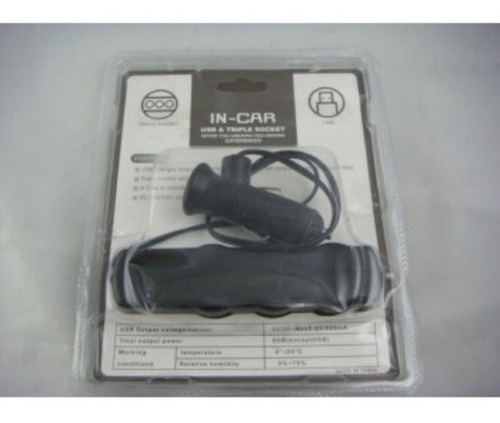 Imagen 6 de 6 de Adaptador Para Enchufe Encendedor Auto 1 A 3 Triple + Usb