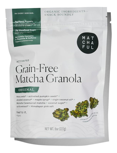 Matchaful Original Matcha Granola - Activada, Sin Granos, In