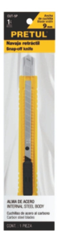 Cutter De Hoja Segmentada Pretul Cut-5p Color Amarillo - 1 Unidad
