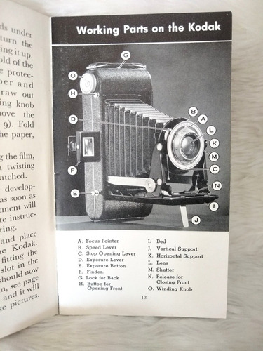 Kodak Junior Six-20 Six-16 Series Ill, Antiguo Instructivo 