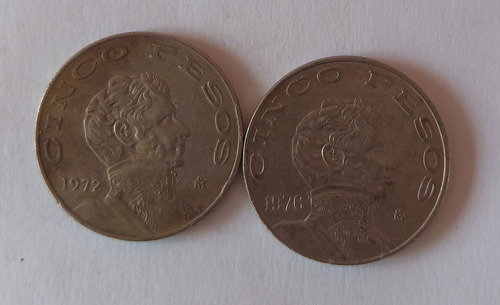 Moneda 5 Pesos Vicente Guerrero 1976