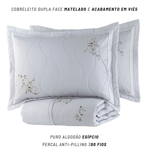 Cobreleito Queen 300 Fios Kacyumara Satinee 03 Peças Madi