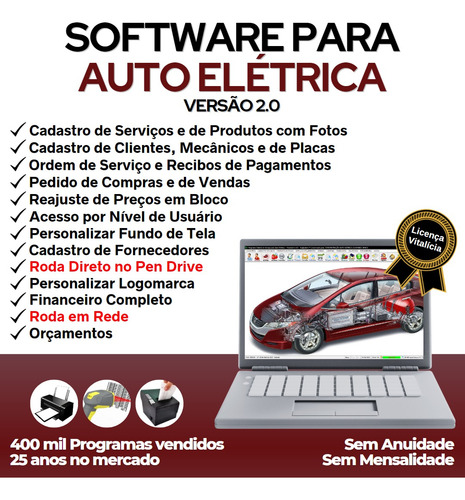 Programa Para Oficina De Autoelétrica Sem Mensalidade V2.0