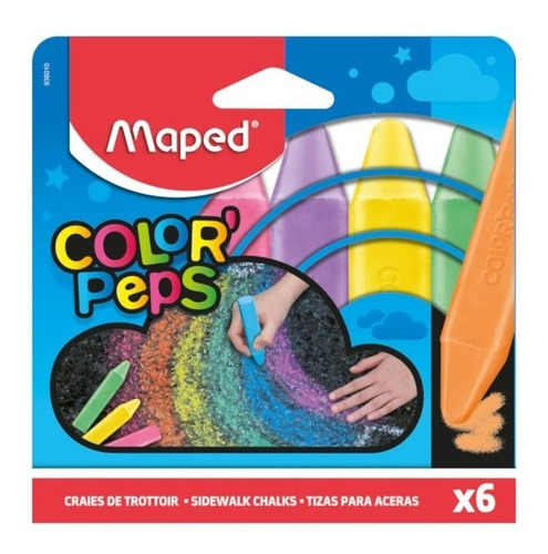 Tizas De Colores Jumbo | 6 Unidades | Maped