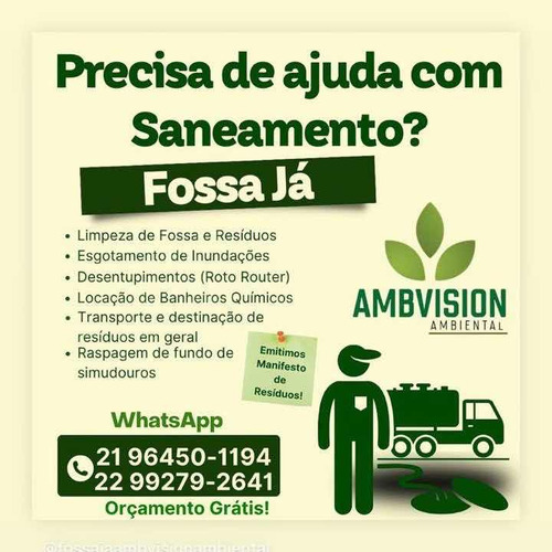 Limpeza De Fossas E Transportes De Resíduos Em Saquarema