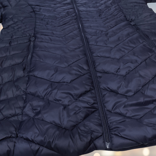Campera Talla Grande Inflable Larga Piel Capucha Desmontable