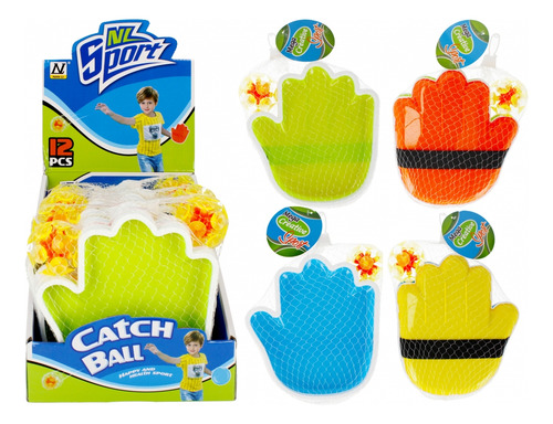 Catch Ball Manopla Pelota Con Sopapas Juego Aire Libre Niños Color Colores