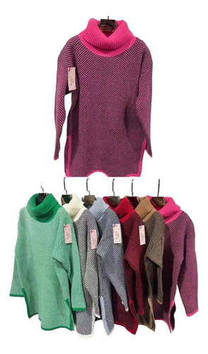 Beatle Sweater Cuello Alto Doble De Mujer Varios Colores