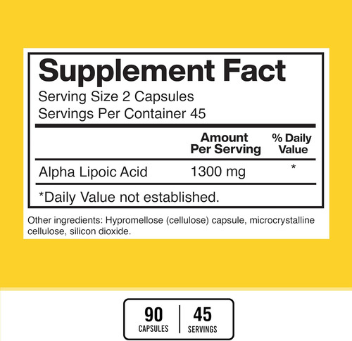 Suplemento Ácido Alfa Lipoico Vega - Unidad a $1777