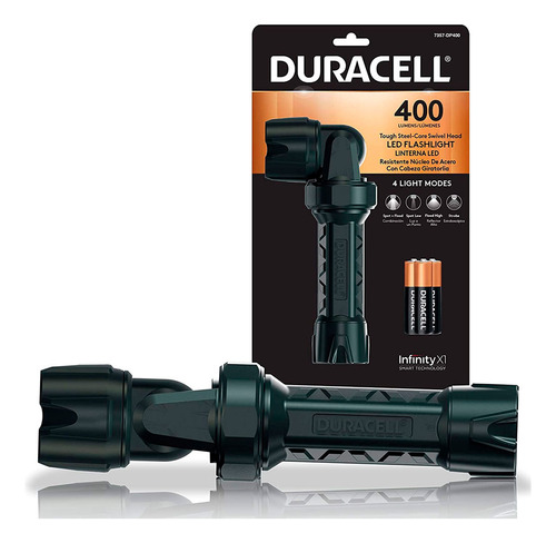Linterna Duracell Giratoria 400 Lum 4 Modos Mod: 7357-pf400
