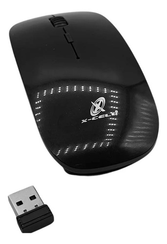 Mouse Sem Fio Wireless Ultra-fino 4 Teclas 1600dpi Preto