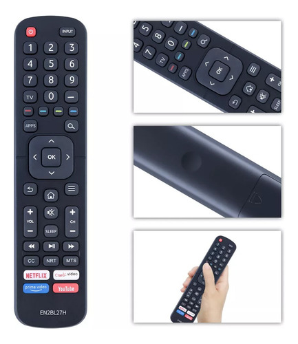 Control Para Hisense Para Sharp Smart Tv En2bl27h + Pilas