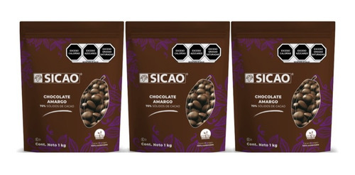 Chocolate Amargo 70% Cacao Sicao 1 Kg