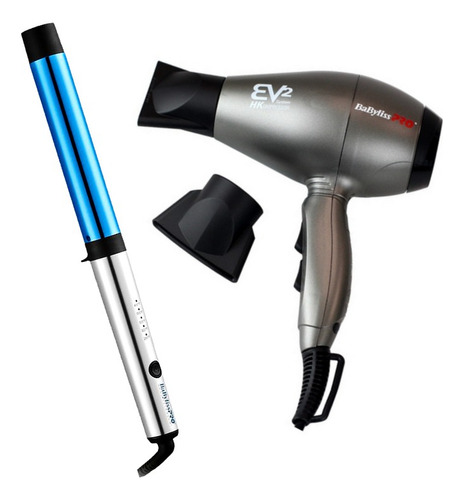 Combo Secadora Ev2 Y Ferro Nano Titanium Babyliss